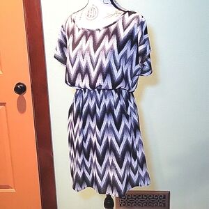 Filly Flair Zig-Zag Black & White Dress